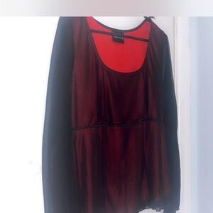Torrid Red and Black Sheer Blouse